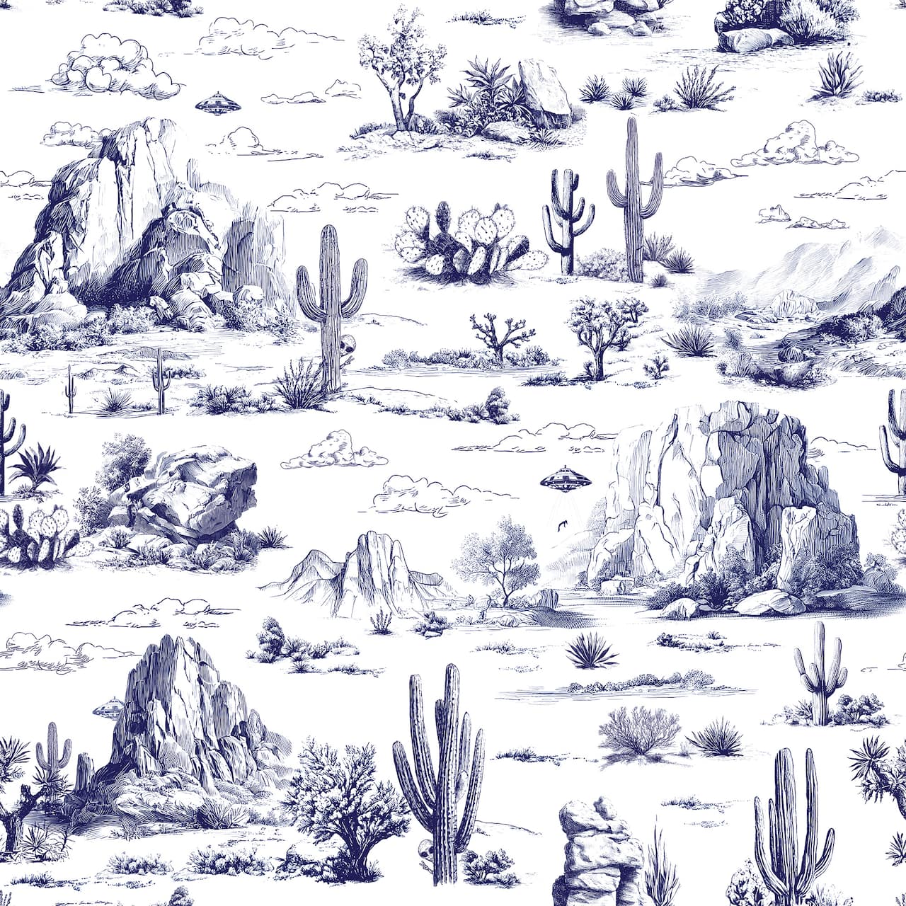 Designs Direct Area 51 Novelty Toile Peel & Stick Wallpaper